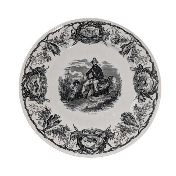 Villeroy & Boch La Chasse La Fatigue Dinner Plate Discontinued Toile Hunting - Picture 1 of 10